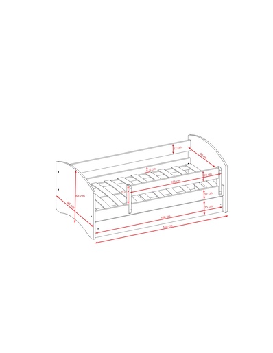 Drveni dječji krevet FORMULA s ladicom - 160x80 cm bijeli