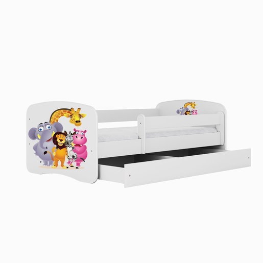Dječji krevet ZOOLOŠKI VRT s ladicom - 180x80 cm bijeli