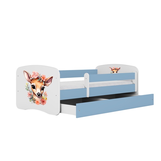 Drveni dječji krevet BAMBI s ladicom - 160x80 cm plavi