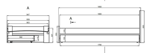 Drveni dječji krevet Emil s ladicom - bijeli - 180x90 cm