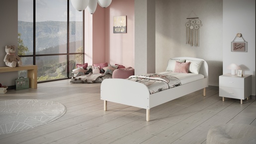 Drveni dječji krevet Emma - bijeli - 200x90 cm