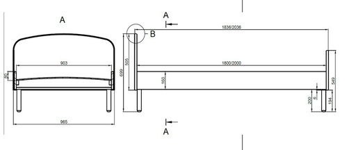 Drveni dječji krevet Emma - bijeli - 200x90 cm