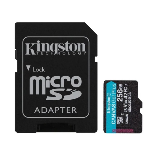 Memorijska kartica microSDXC Kingston Canvas Go! Plus 256GB U3 V30 A2 + SD adapter, SDCG4/256GB