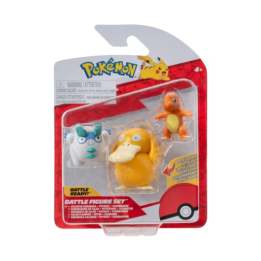 Pokemon Battle figure Charmander, Galarian Darumaka i Psyduck, 3 kom
