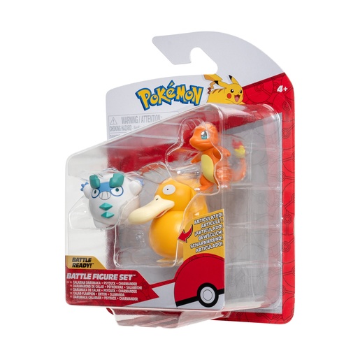 Pokemon Battle figure Charmander, Galarian Darumaka i Psyduck, 3 kom