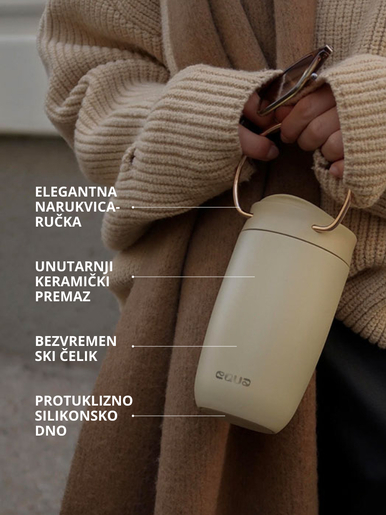 EQUA CARRY Cup, termo šalica od nehrđajućeg čelika za čaj/kavu, 600ml, Toffee