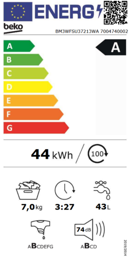 Beko perilica rublja BM3WFSU37213WA