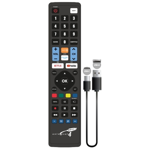 Jolly Line programabilni daljinski upravljač s USB-C za 4 uređaja + kabel