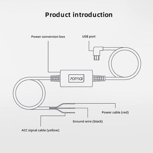 70mai Dash Cam Hardwire Kit UP03 type C - napajanje za Dash Cam