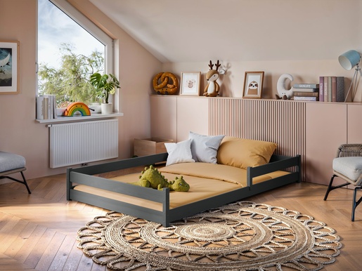 Drveni dječji krevet Zofia - 200x120 cm - grafit