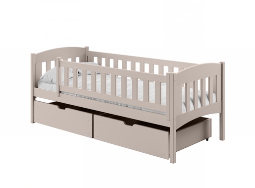 Drveni dječji krevet Gucio s ladicom - kašmir - 180x80