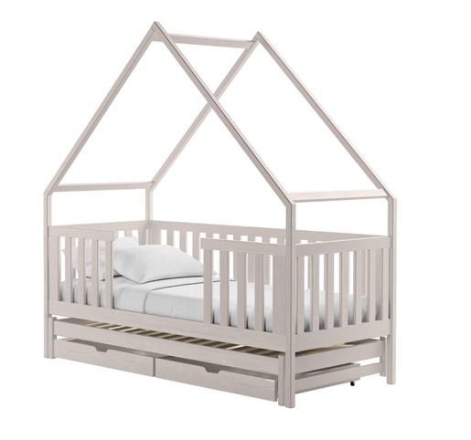 Drveni dječji krevet Magic s dodatnim krevetom i ladicom - kašmir - 180x80