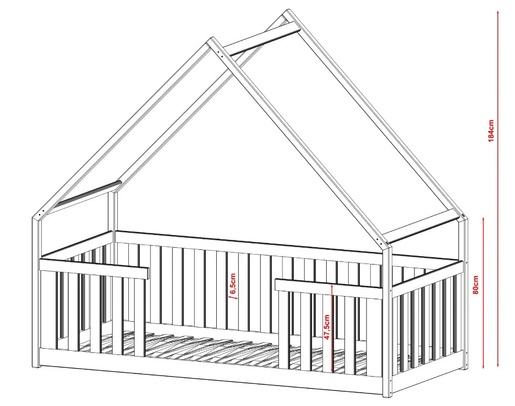 Drveni dječji krevet Bee - kašmir - 180x80 cm