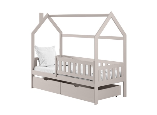 Drveni dječji krevet Natan s ladicom - kašmir - 160x80 cm