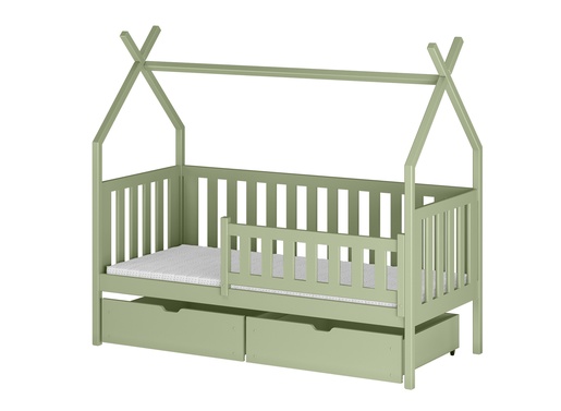Drveni dječji krevet Simba s ladicom - olive - 200x90 cm