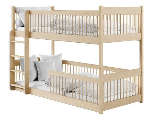 Drveni dječji krevet na kat Boston - svijetlo drvo - 200x90