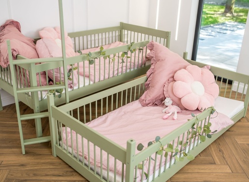 Drveni dječji krevet na kat Boston - olive - 200x90