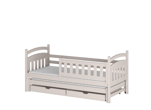 Drveni dječji krevet Galaxy s dodatnim krevetom i ladicom - kašmir - 200x90 cm