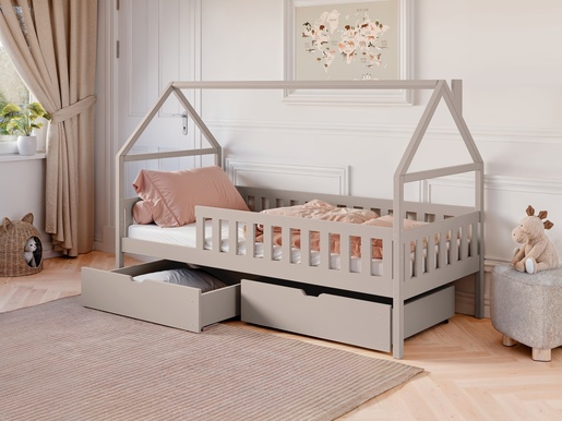 Drveni dječji krevet Domi  s ladicom - kašmir - 180x80 cm