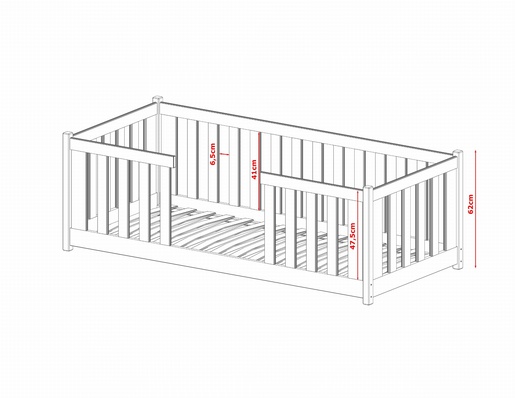 Drveni dječji krevet Fero - olive - 200x90 cm