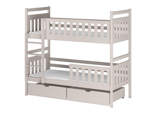 Drveni dječji krevet na kat Monika s ladicom - kašmir - 200x90 cm