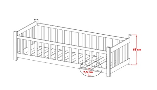 Drveni dječji krevet Concept - bijeli - 200x90 cm