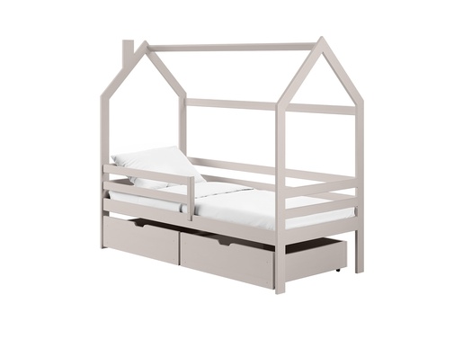 Drveni dječji krevet Lila s ladicom - kašmir - 160x80 cm