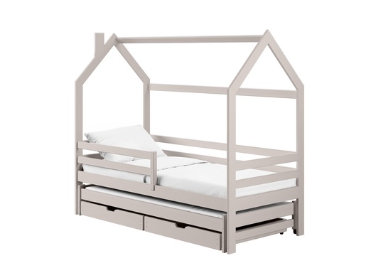 Drveni dječji krevet Disney s dodatnim krevetom i ladicom - kašmir - 160x80 cm