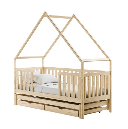 Drveni dječji krevet Magic s dodatnim krevetom i ladicom - svijetlo drvo - 190x90