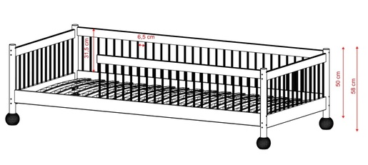 Drveni dječji krevet Star - kašmir - 180x80 cm