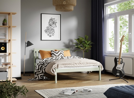 Drveni dječji krevet King - 200x140 cm - olive