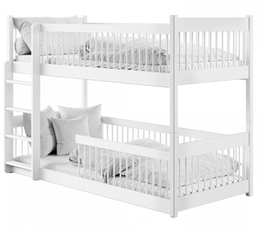 Drveni dječji krevet na kat Boston - bijeli - 200x90