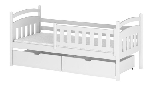 Drveni dječji krevet Terry s ladicom - bijeli - 180x80 cm