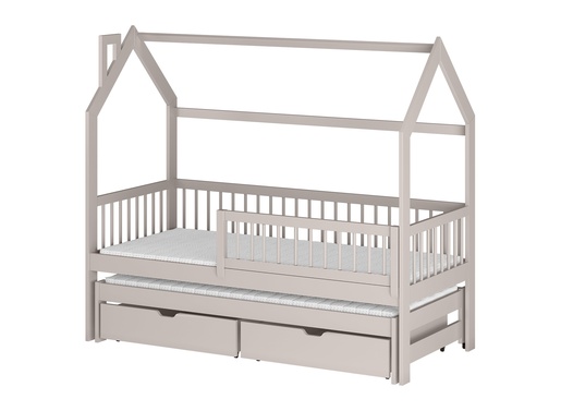 Drveni dječji krevet Papi s dodatnim krevetom i ladicom - kašmir - 180x80 cm