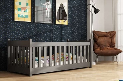 Drveni dječji krevet Concept - grafit - 180x80 cm