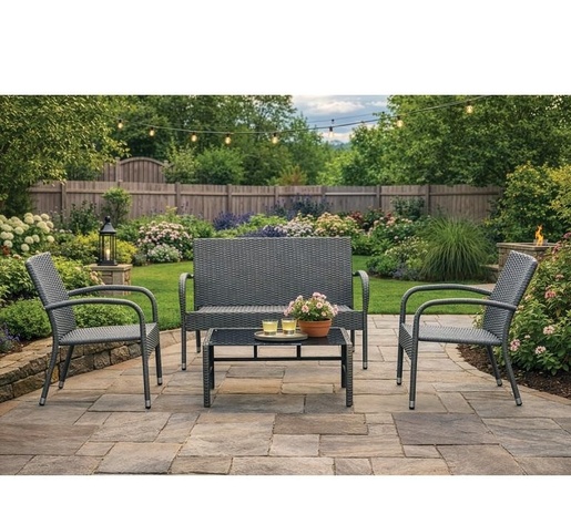 Vrtna garnitura Ravena, 4 dijela, ratan