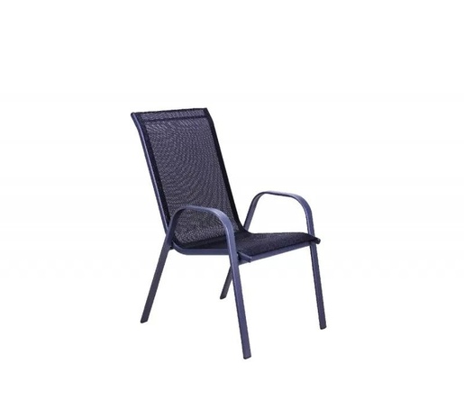 Green Bay vrtna stolica Como, čelik i tekstilen, crna