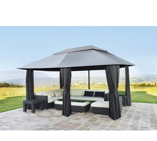 Gazebo paviljon Belize, 296 x 396 x 270 cm, siva