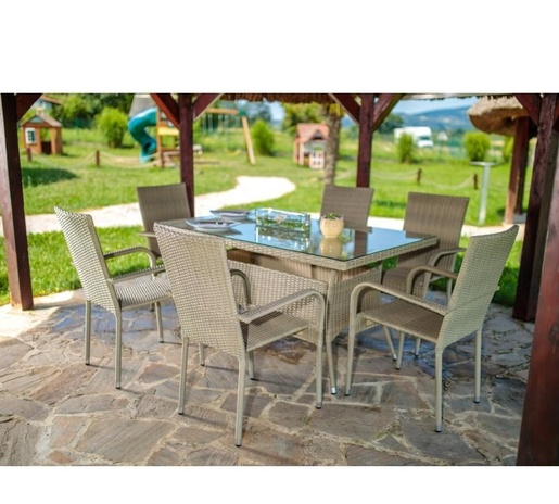 Green Bay stolica od ratana, siva