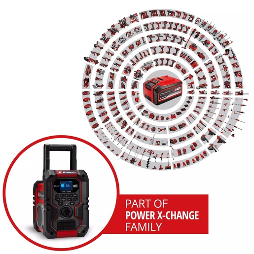 EINHELL akumulatorski radio TE-CR 18 Li DAB+/FM/BT-Solo, 18 V, 87.5 MHz, snaga zvučnika 10 W