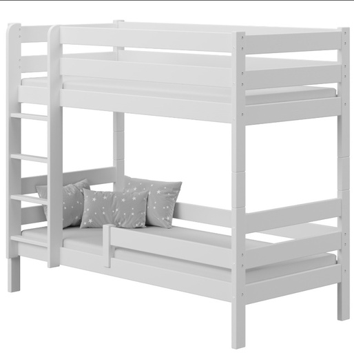 Drveni dječji krevet na kat Gagatek Lux - bijeli - 190x90 cm - S 2 ladice