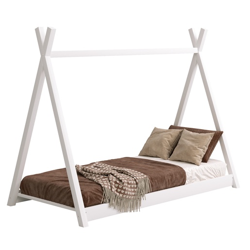 Drveni dječji krevet Tipi - bijeli - 160x80 cm