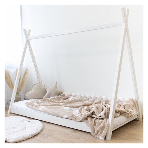 Drveni dječji krevet Tipi - bijeli - 160x80 cm