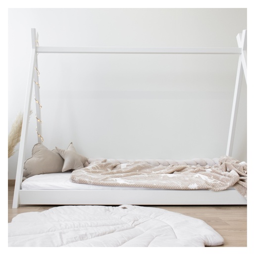 Drveni dječji krevet Tipi - bijeli - 160x80 cm