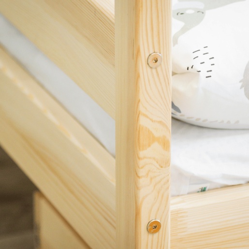 Drveni dječji krevet Karo Z - svijetlo drvo - 200x90 cm - Bez ladice