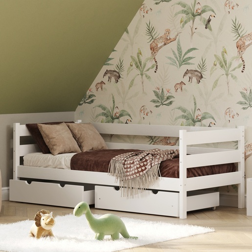 Drveni dječji krevet Karo Z - bijeli - 200x90 cm - Dodatni krevet