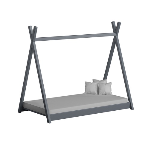 Drveni dječji krevet Tipi - sivi - 200x90 cm