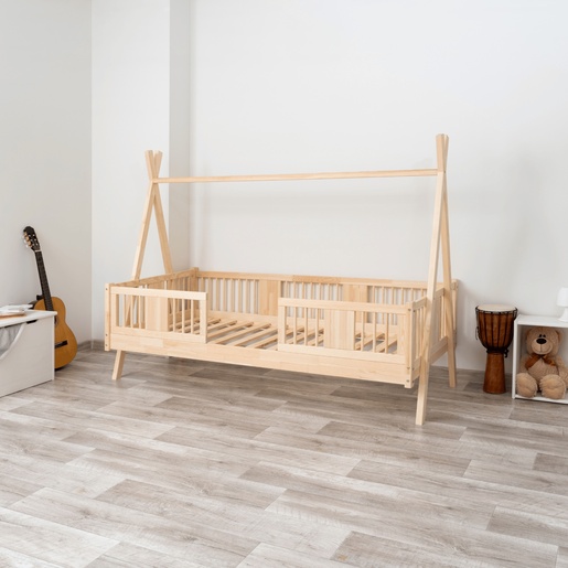 Drveni dječji krevet Luna Tipi - svijetlo drvo - 190x90 cm - Bez ladice