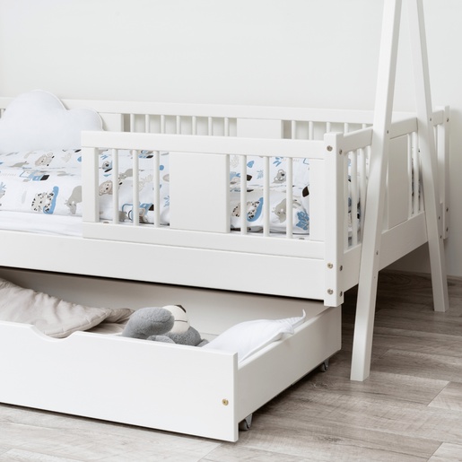 Drveni dječji krevet Luna Tipi - bijeli - 190x90 cm - S ladicom