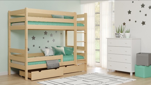 Drveni dječji krevet na kat Gagatek Lux - svijetlo drvo - 180x80 cm - Dodatni krevet